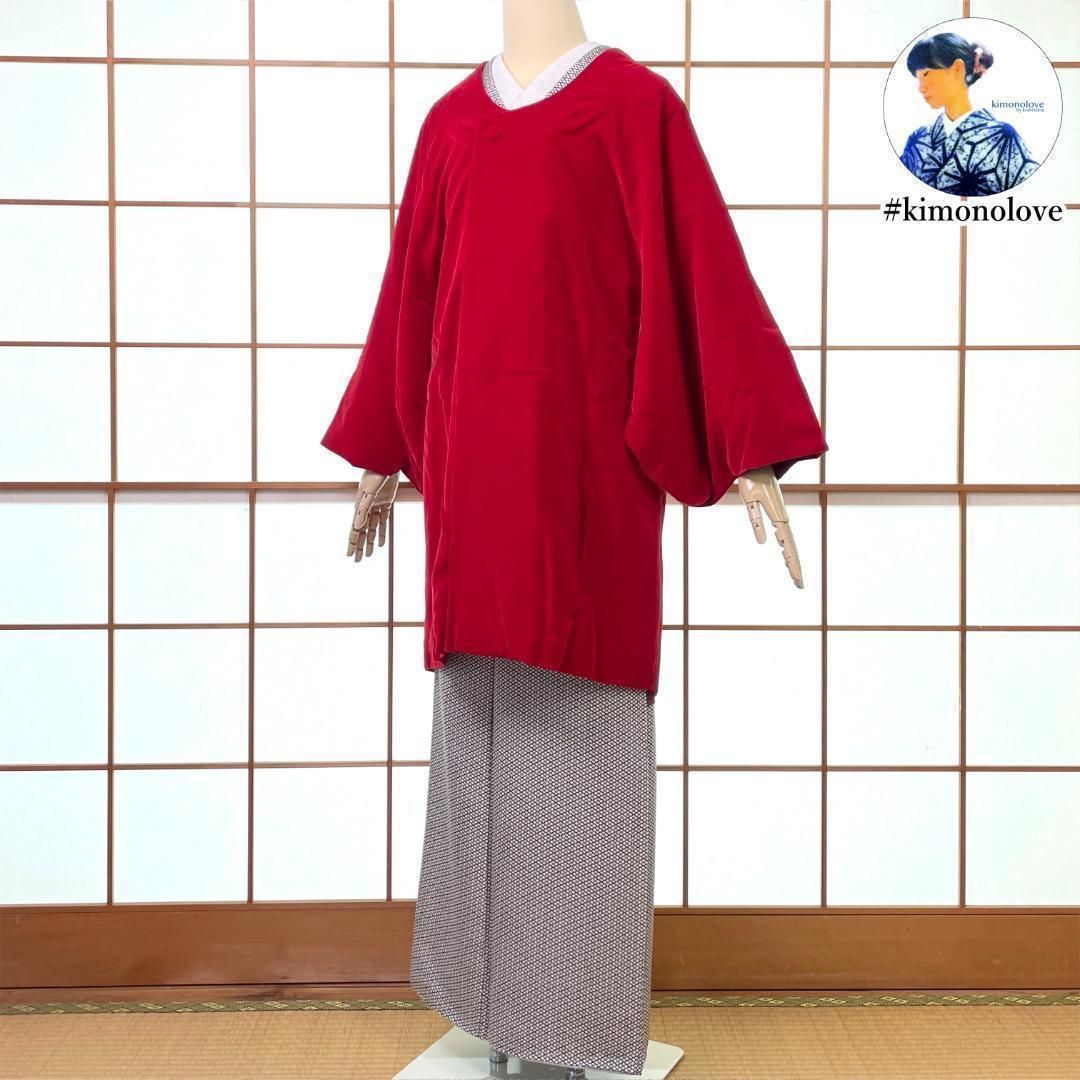 和装コート 千代田衿 ICHIDA謹製 ベルベット レッド 着物 kimonolove オゾン消臭サービス A-2008