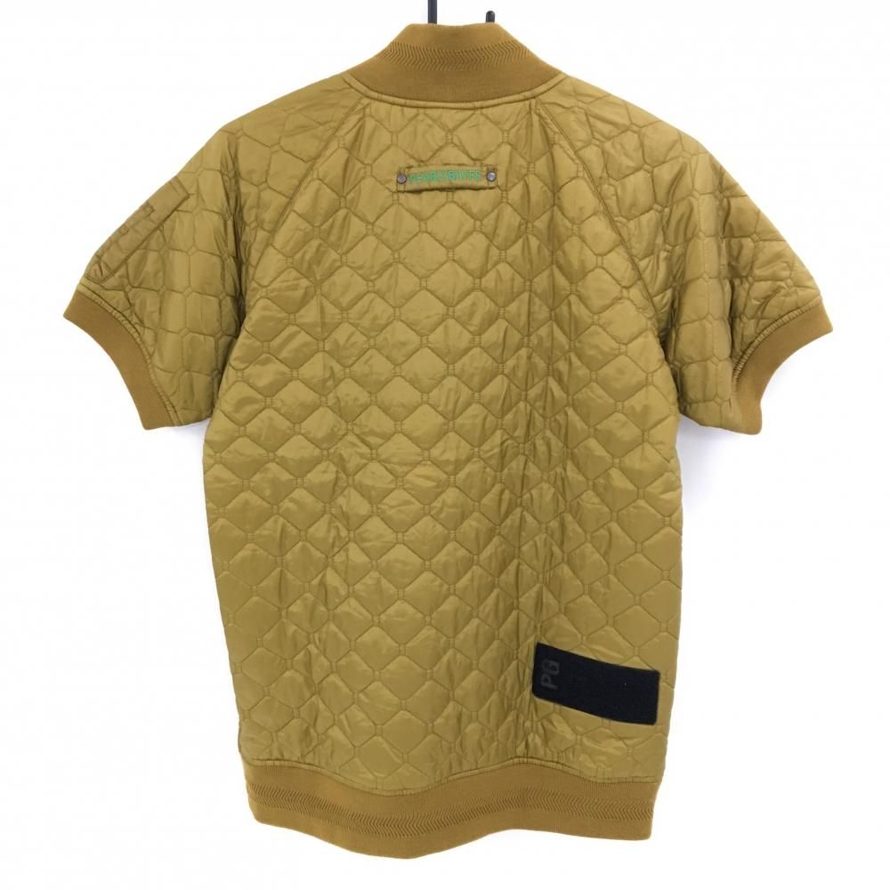 パーリーゲイツ 中綿半袖ブルゾン イエローブラウン キルティング ハーフジップ レディース 1 M ゴルフウェア PEARLY GATES