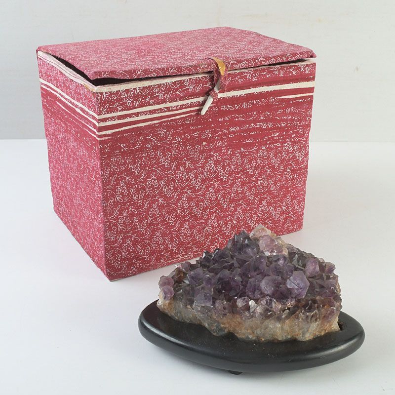 鑑賞石 天然アメジスト 置物 唐木台付 C S193 - メルカリ