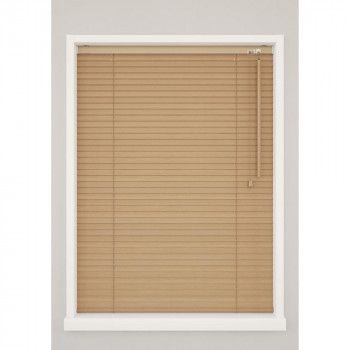 ウッドブラインド ポール右操作 50 cm 25 mm幅 幅88 cm×高さ89 ナチュラル TW-4513