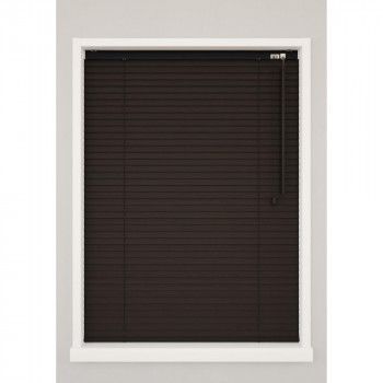 ウッドブラインド ポール右操作 50 cm 25 mm幅 幅88 cm×高さ108 マットチョコレートブラウン