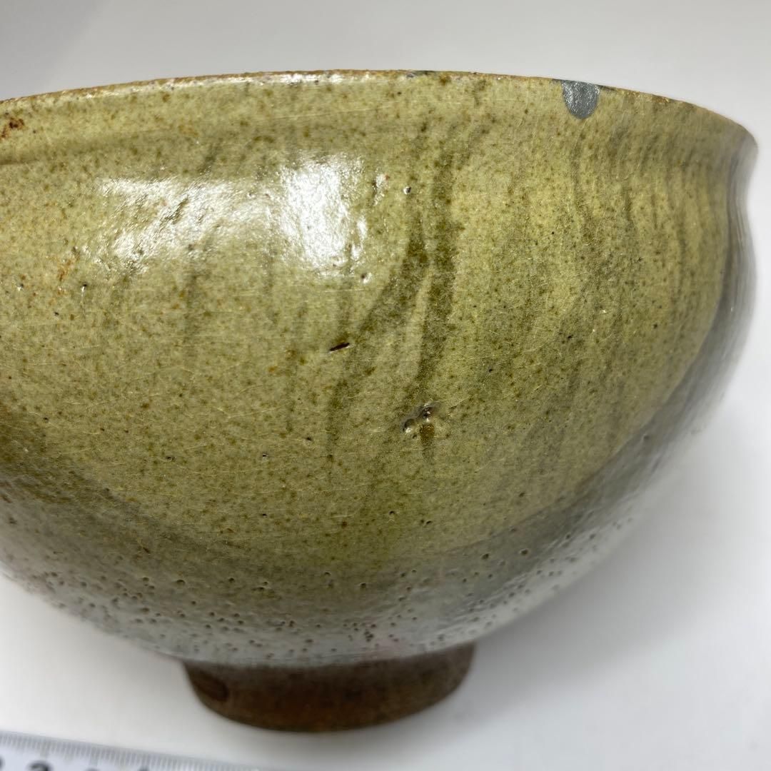 時代 虫明 茶碗 時代箱付 江戸 口径14㎝ 東里7-0305☆2F