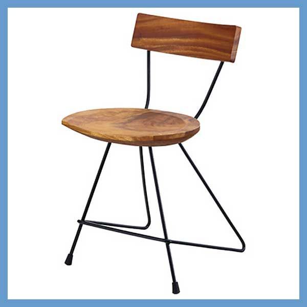 天然木（モンキーポッド）のウッドチェア「W42×D47.5×H70.5×SH45.5cm