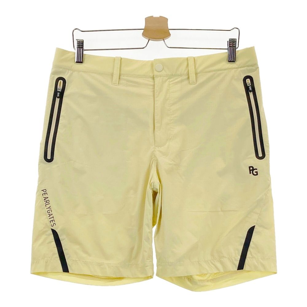 サイズ 6 PEARLY GATES パーリーゲイツ モデル 裏メッシュ ストレッチハーフパンツ チェック柄 イエロー系 240101552380 ゴルフウェア メンズ ストスト