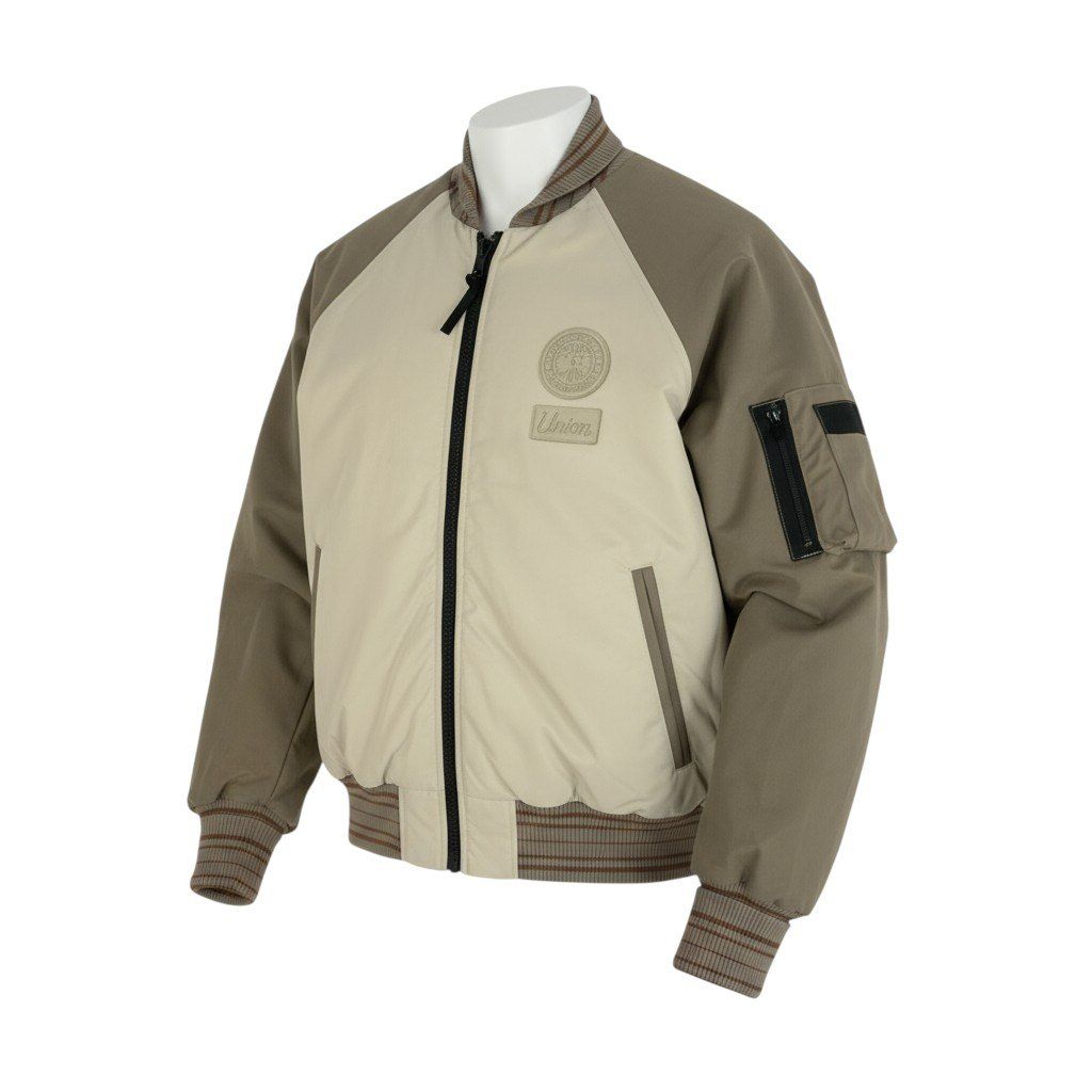 69k7 定価 176 000 CANADA GOOSE カナダグース × NBA リバーシブル Bullard Bomber Jacket ボンバージャケット 1082UCG S ベージュ ダウンジャケット t18r