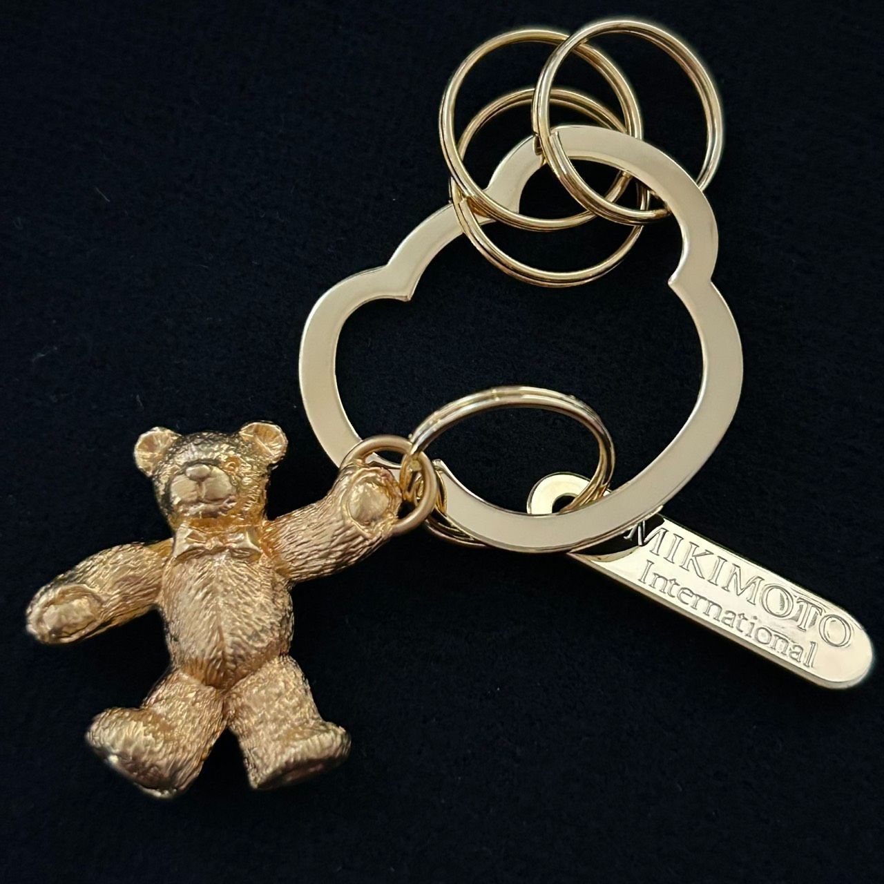 美品】MIKIMOTO ミキモト テディベア ゴールド キーホルダー 