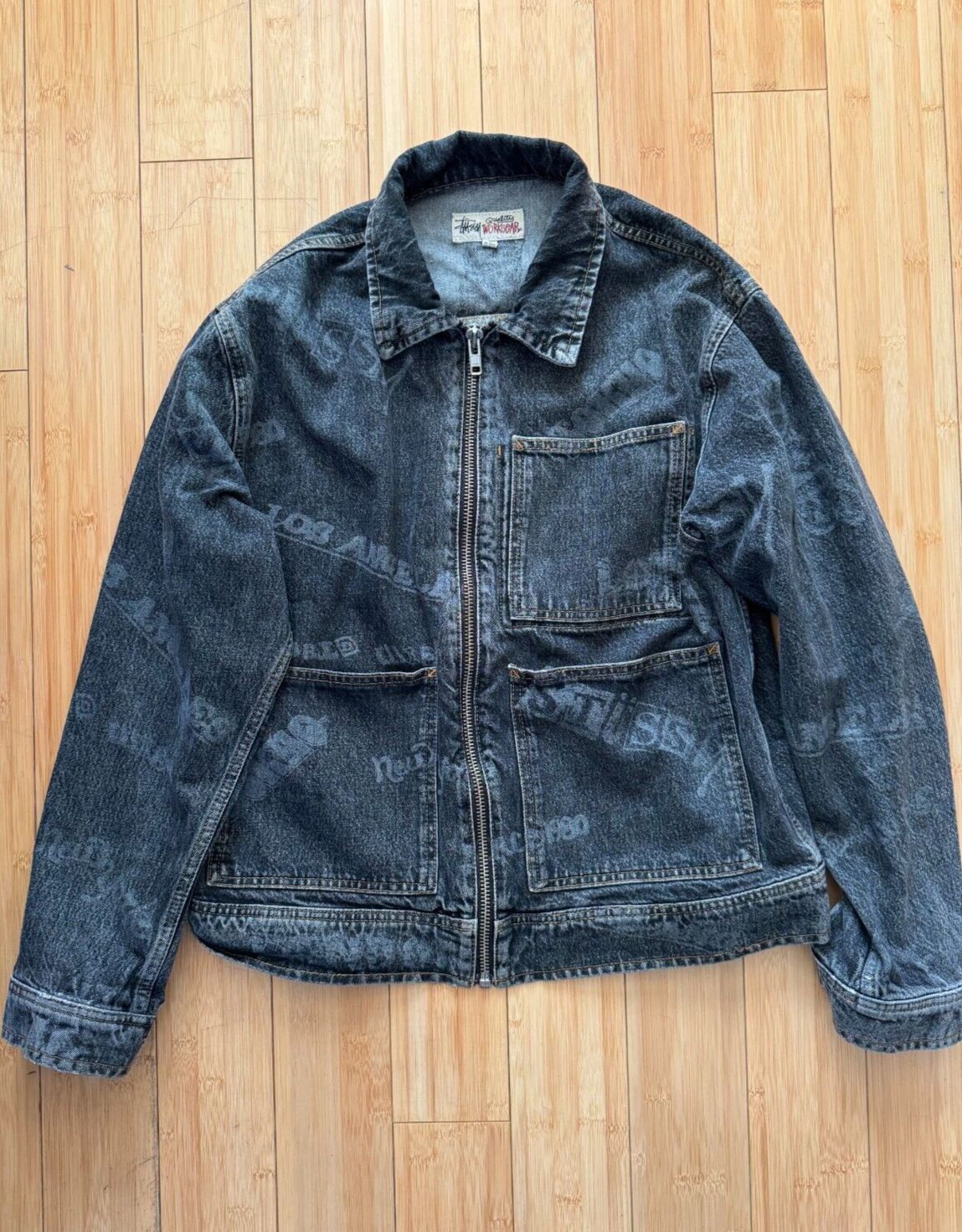 STUSSY WORLDWIDE ジップ ウォーク ジャケット ブラック