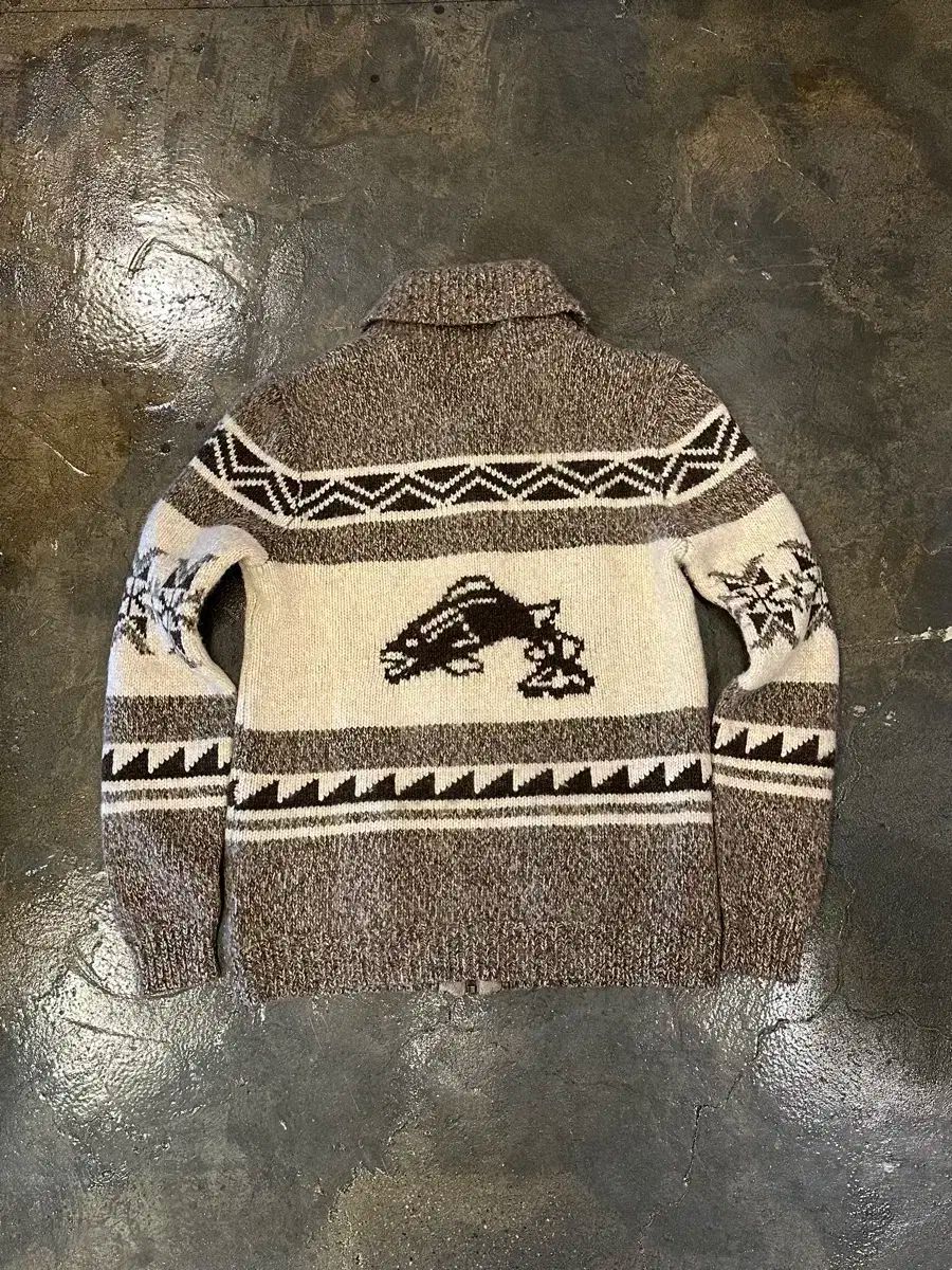 アバクロンビー ピーチ フィッシャーマン ニット ジップアップ L