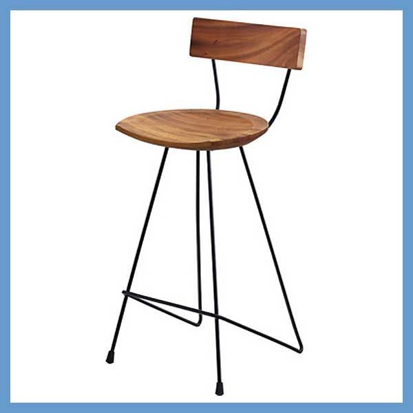 天然木 モンキーポッド のウッドカウンターチェア W 40 D 41 H 90 SH 65 cm No 109