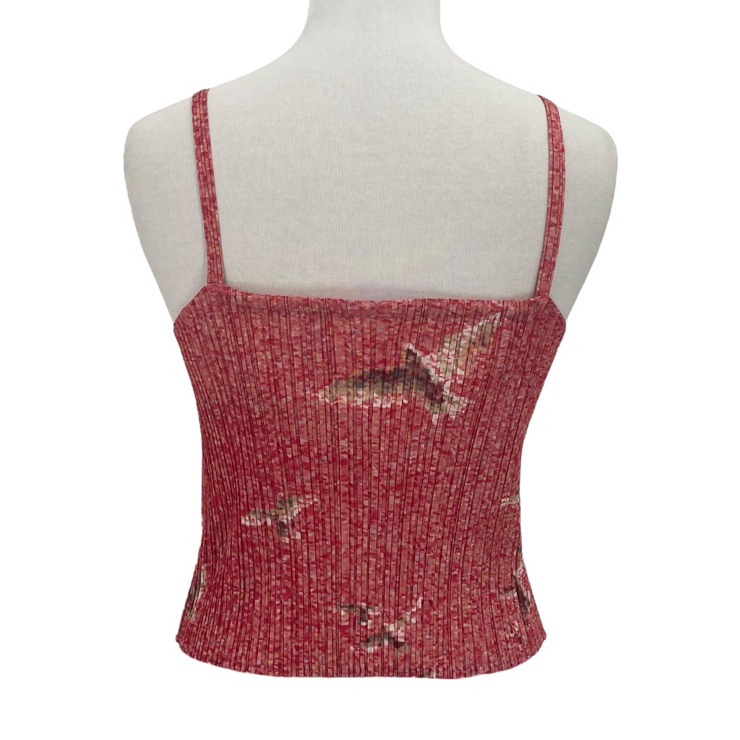 ISSEY MIYAKE イッセイミヤケ PLEATS PLEASE プリーツプリーズ キャミソール 鳥柄 レッド サイズ3