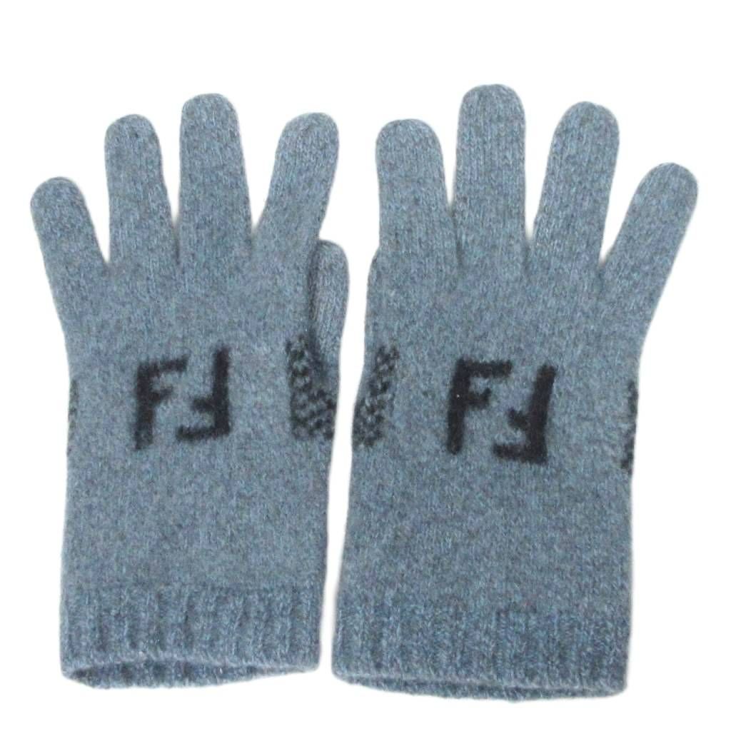 フェンディ FENDI 手袋 グローブ ズッカ ロゴ ウール アンゴラ混