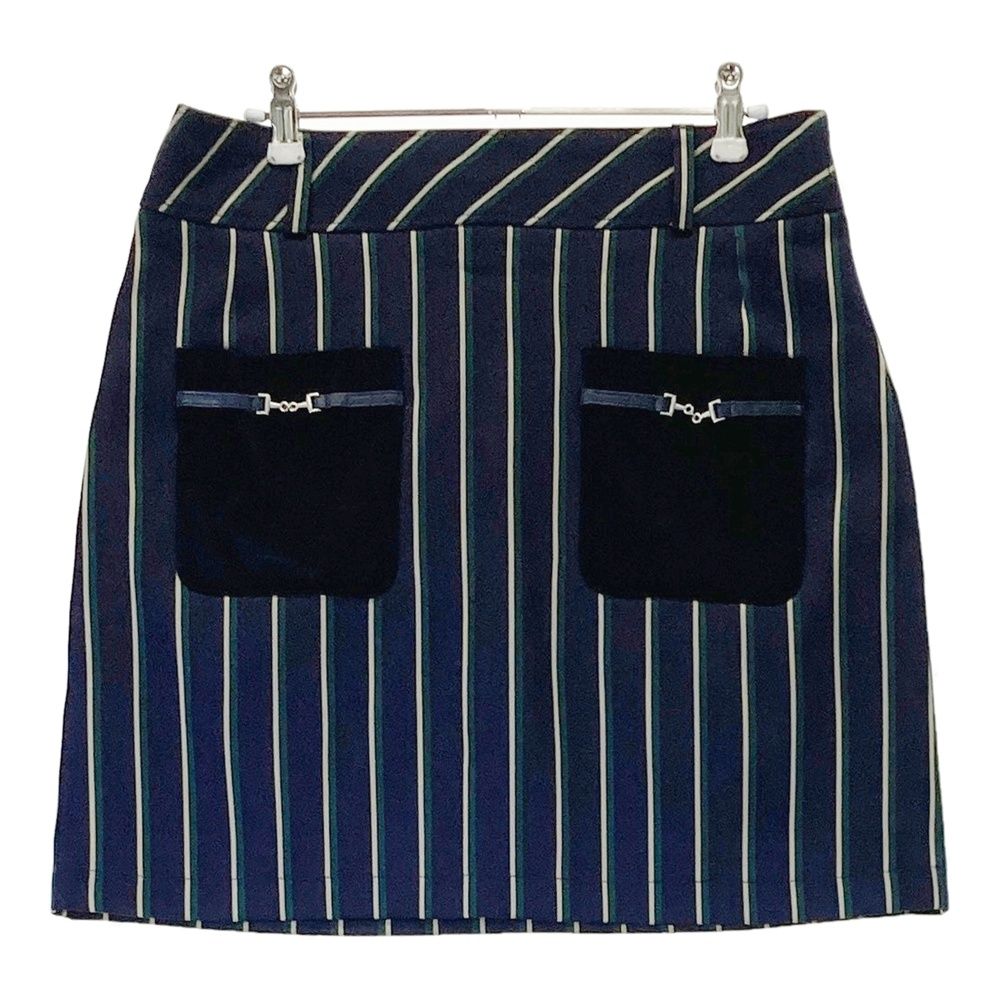 サイズ：L CALLAWAY キャロウェイ スカート ストライプ柄 ネイビー系