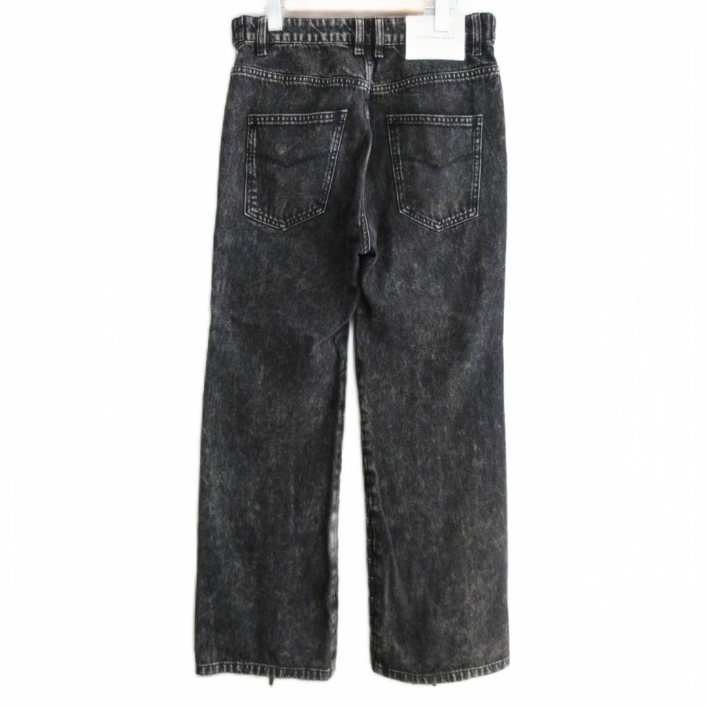 【中古】フェン・チェン・ワン プリーツデニムパンツ トラウザー ジーンズ ヴィンテージ加工 ファスナー デザイン S フェン・チェン・ワン FENG CHEN WANG プリーツデニムパンツ