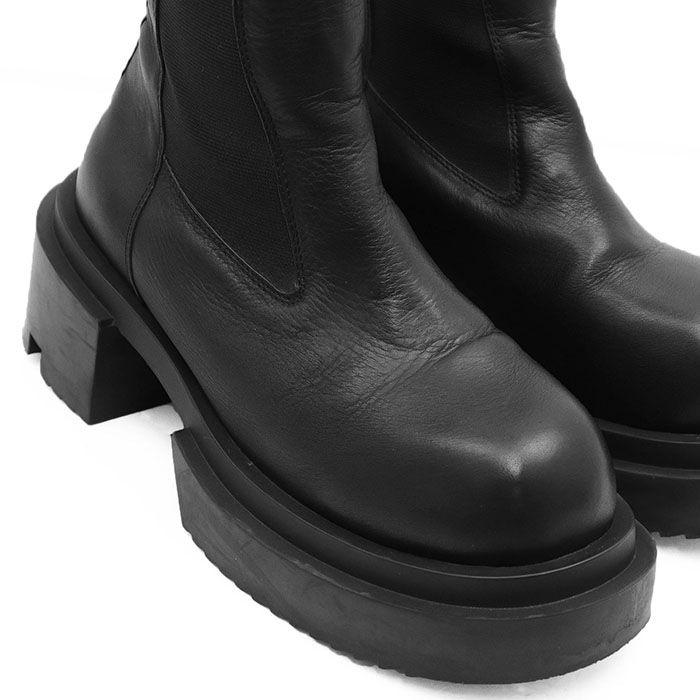 RICK OWENS ブラック Beatle Bogun ブ ーツ サイズ40 RICK OWENS Beatle Bogun leather Chelsea boots | NET-A-PORTER