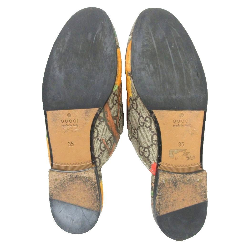  グッチ GUCCI Horsebit GG Supreme Slipper 427363 GGスプリーム ホースビット ミュール スリッパ フローラル-バード プリント マルチ 35 MNK 2 ミュール サンダル ミュール