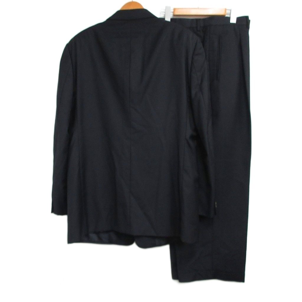 ジョルジオアルマーニ GIORGIO ARMANI 最 シングル スーツ セットアップ 段返り3B ウール 総裏 ビジネス フォーマル イタリア製 黒 ブラック 大きいサイズ 56 MNK2
