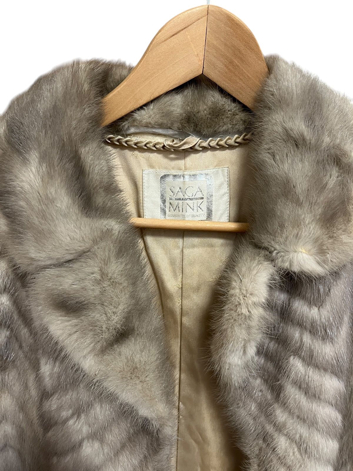 RE327 SAGA MINK サガミンク ハーフコート リアルファー グレー