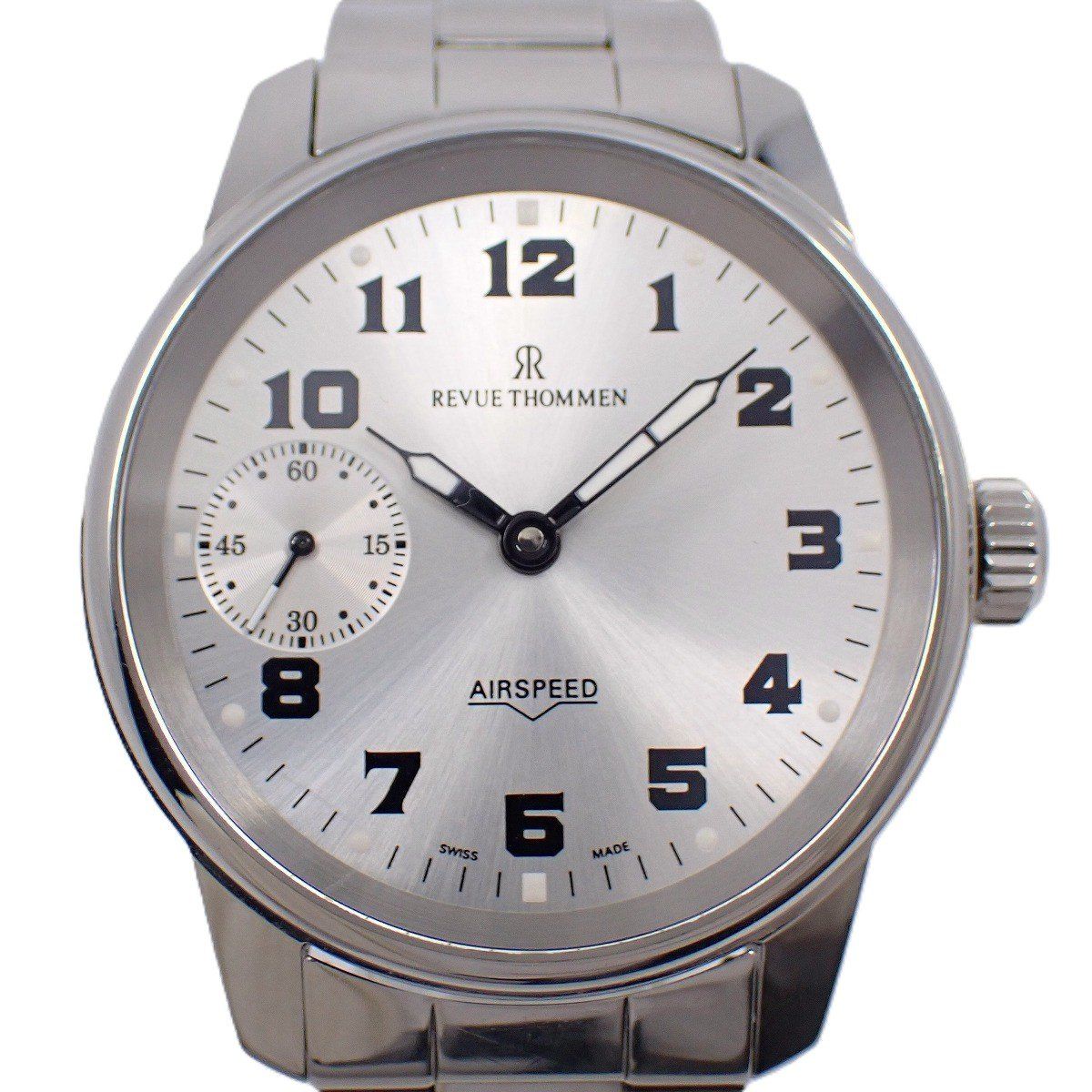 レビュートーメン フランクリンミント150周年記念 エアスピード 手巻き メンズ 腕時計 シルバー文字盤 SSベルト 16702.3