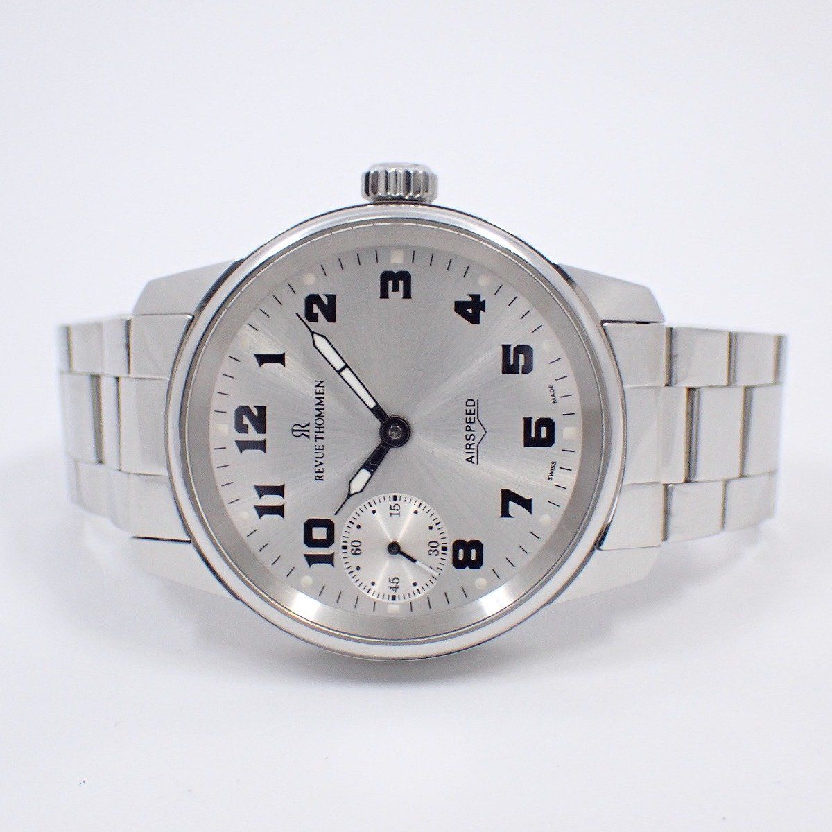レビュートーメン フランクリンミント150周年記念 エアスピード 手巻き メンズ 腕時計 シルバー文字盤 純正SSベルト 16702.3 いおき質店