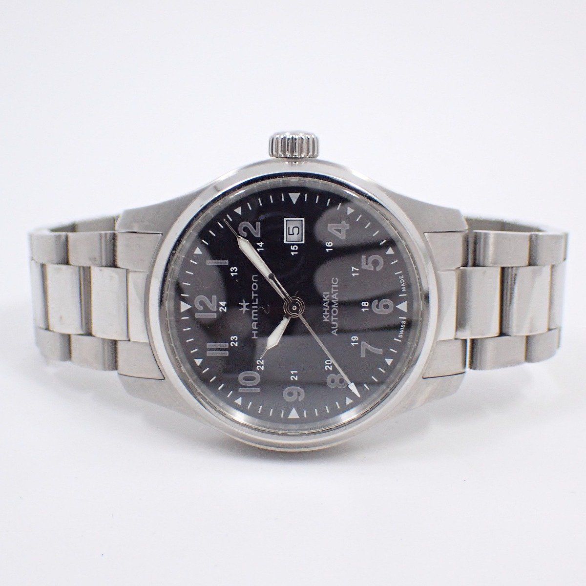ハミルトン カーキ フィールド ナノ ユニバース別注モデル 自動巻き メンズ 腕時計 純正SSベルト H89305133 いおき質店
