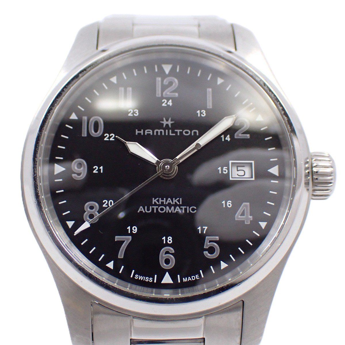 ハミルトン カーキ フィールド ナノ ユニバース別注モデル 自動巻き メンズ 腕時計 SSベルト