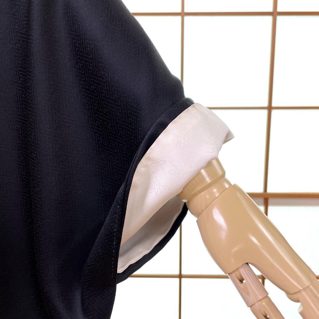  黒留袖 正絹 金彩 天上格子 花丸紋 着物 kimonolove リユース品 オゾン消臭サービス A-1961 黒留袖 着物