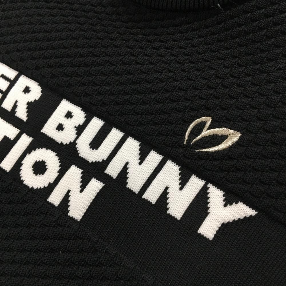  超 マスターバニー ハイネックセーター 黒×白 フロントロゴ 袖口裾ラメ レディース 1 M ゴルフウェア MASTER BUNNY EDITION セーター トレーナー レディースウェア