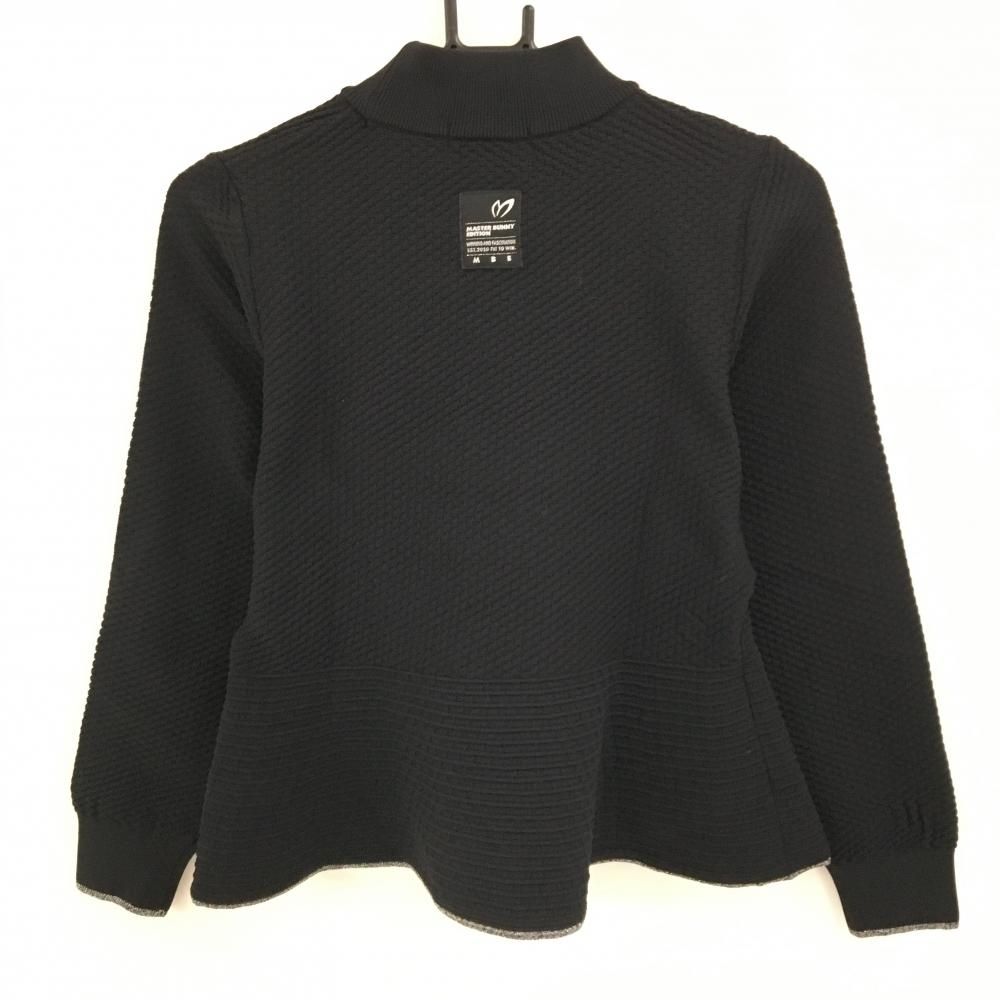 超 マスターバニー ハイネックセーター 黒×白 フロントロゴ 袖口裾ラメ レディース 1 M ゴルフウェア MASTER BUNNY EDITION