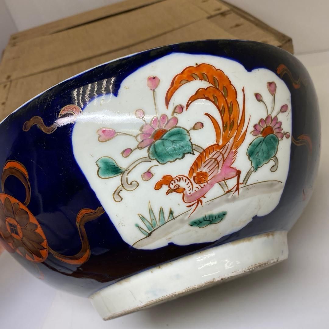 古伊万里 色絵大鉢 木箱付 直径27.5㎝ 東Y7-0306②タコサ - メルカリ