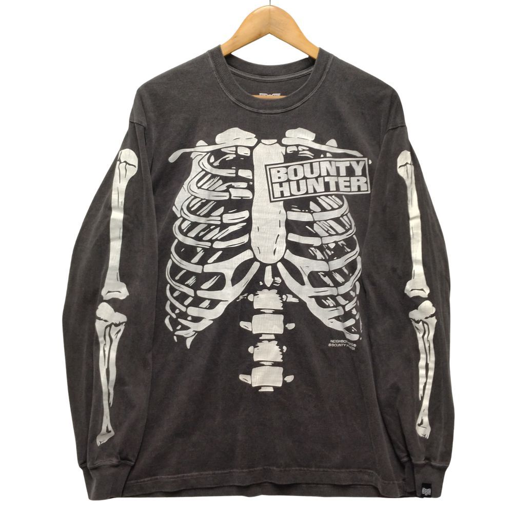 ネイバーフッド BOUNTY HUNTER バウンティーハンター 加工 プリント 長袖Ｔシャツ グレー サイズ L 52657
