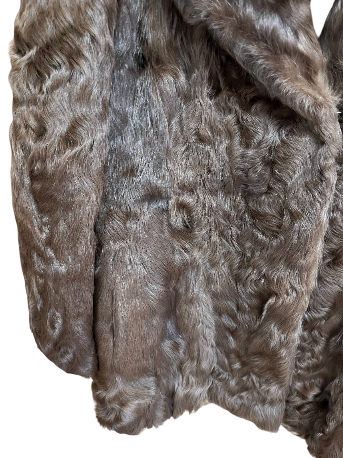 RE327 EMBA furriers エンバ 毛皮 リアルファー ハーフコート ブラウン