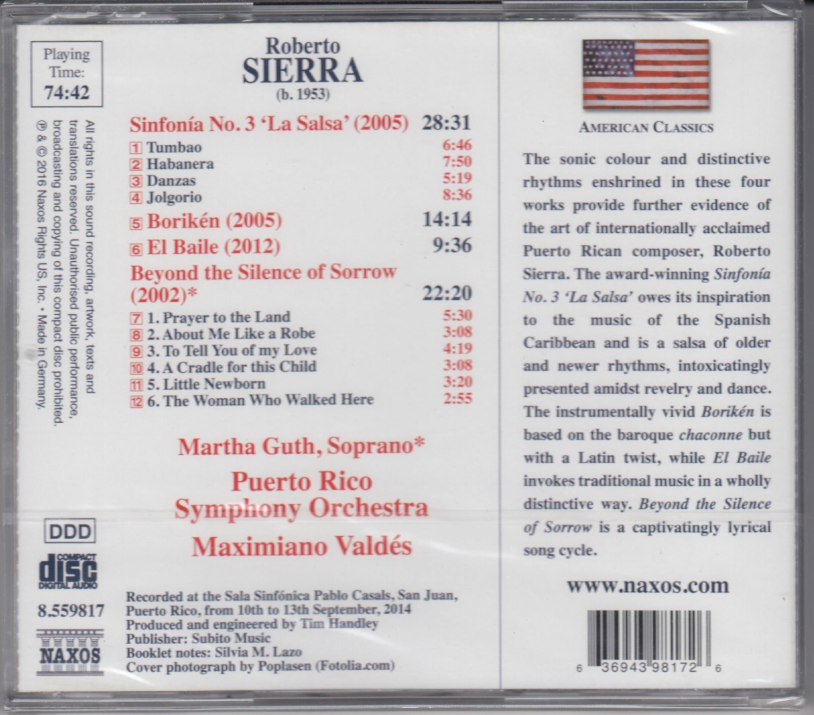 CD/Naxos]ロベルト・シエラ(1953-):交響曲第3番「ラ・サルサ」(2005
