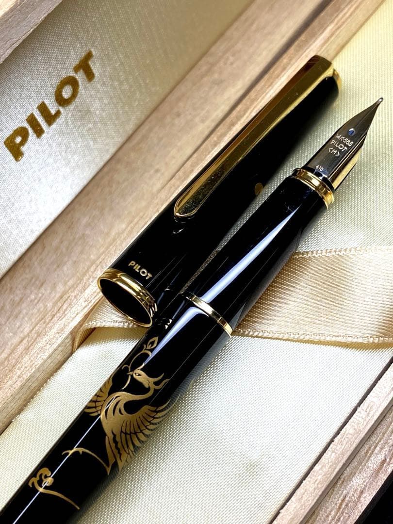 PILOT國光會 14K 585蒔絵万年筆 箱 木 東Y7-0306 2F