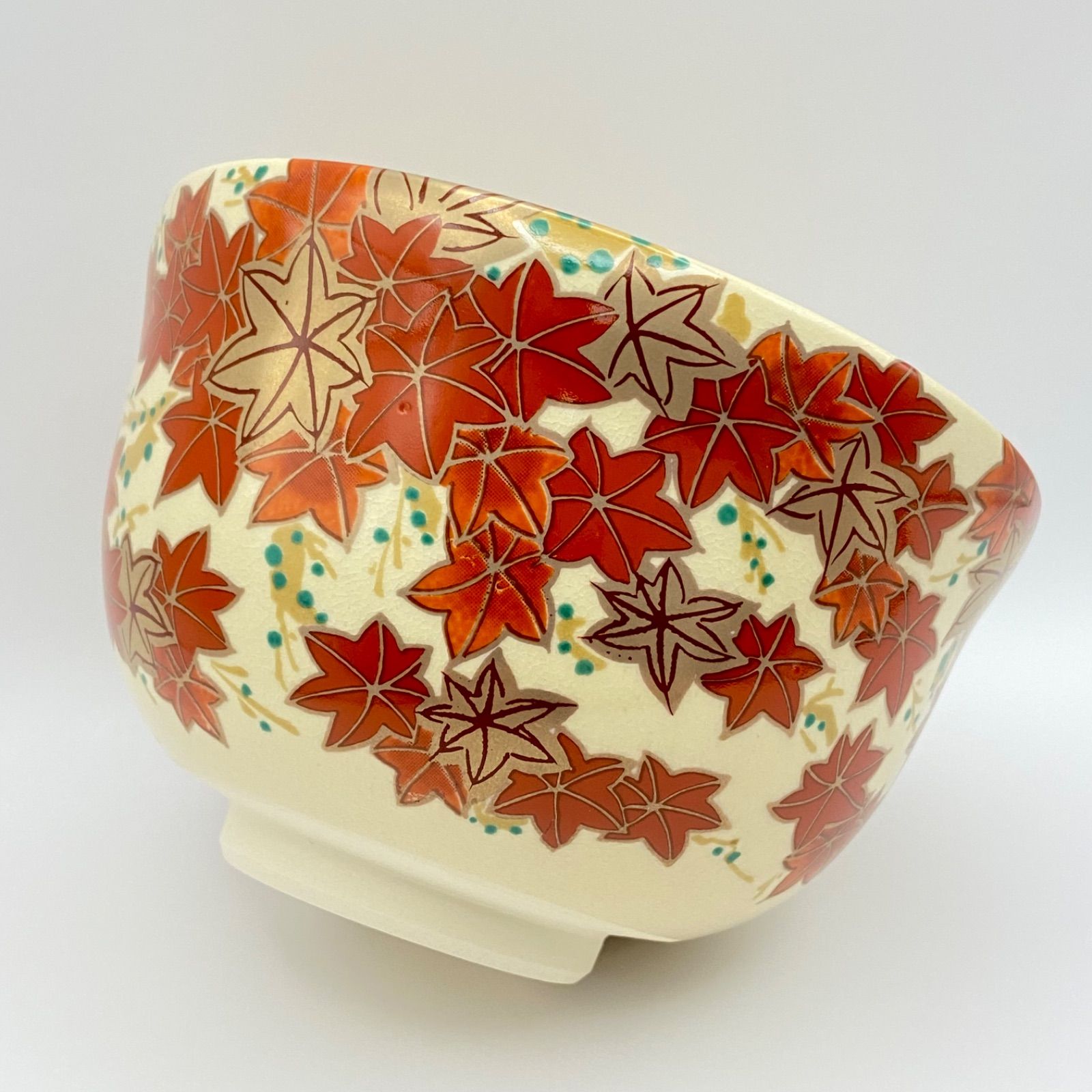 仁清流紅葉　茶碗　采花 新品】抹茶茶碗 仁清 紅葉 宮地英香 紙箱入 茶道具 茶盌 茶器 伝統工芸