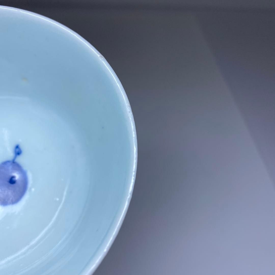 中国清時代 通光年製 龍に馬文茶碗9客 木箱付 口径約9㎝本Y7-0306☆1F