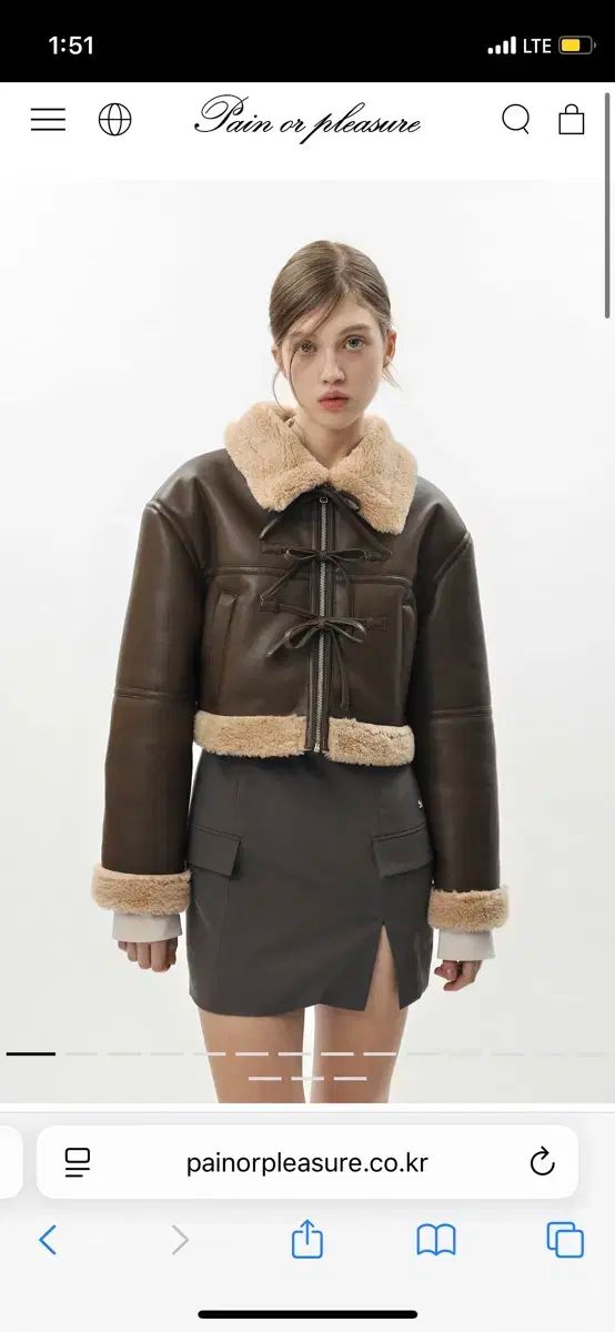 PAIN OR PLEASURE オア ペインオアプレジャー ムートン ブラウン LUCY MUSTANG JACKET