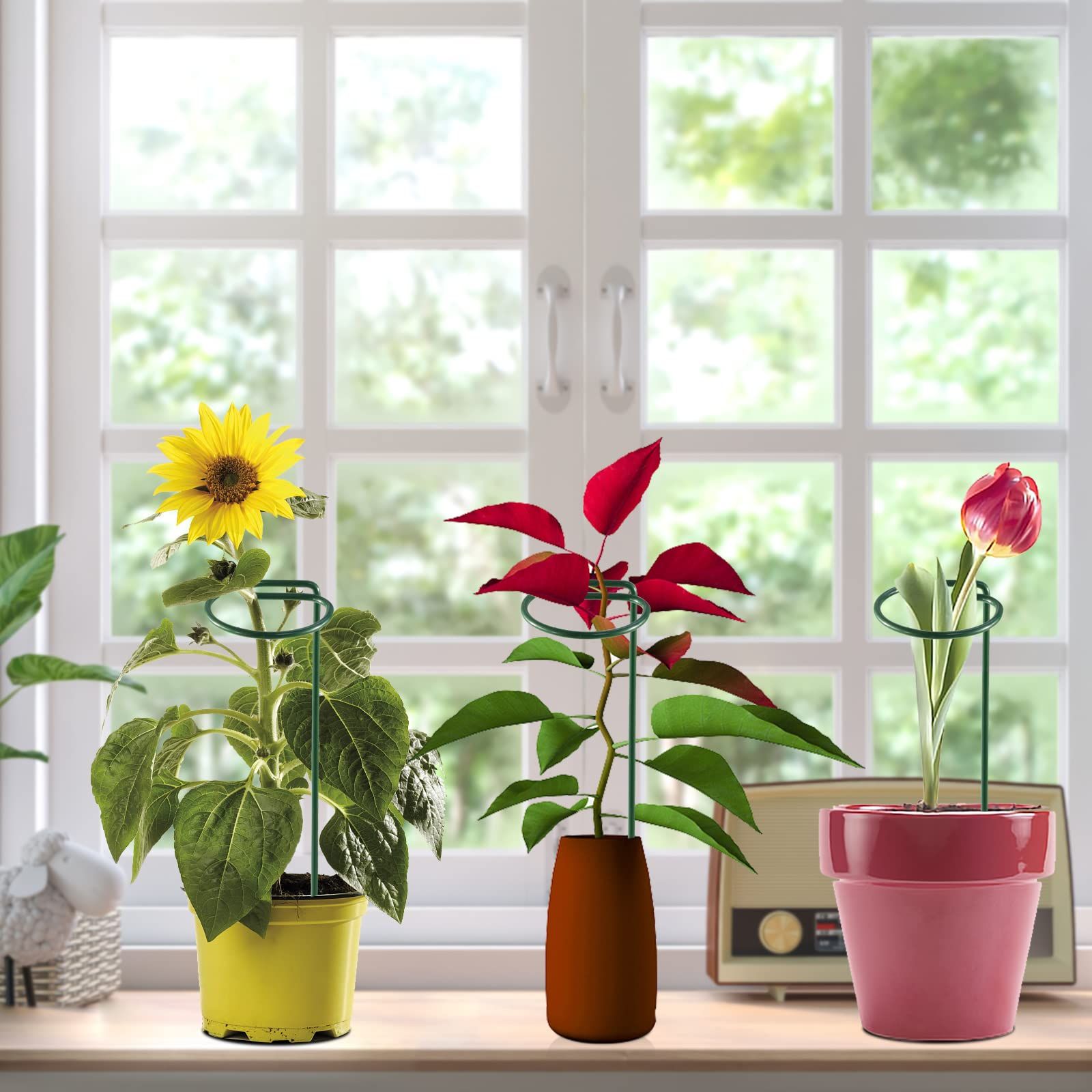 新品 SZMDLX 花ささえ 植物支柱 10個セット 園芸 支柱 つる性植物 誘引