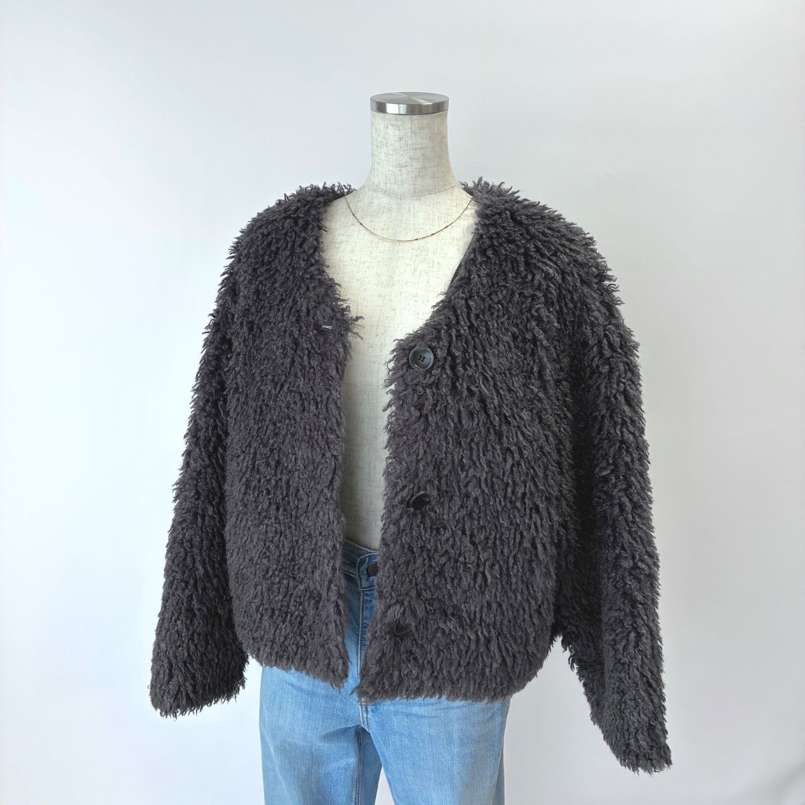 2023AW✨ / FRAMeWORK フレームワーク / クリンプFURブルゾン / グレー