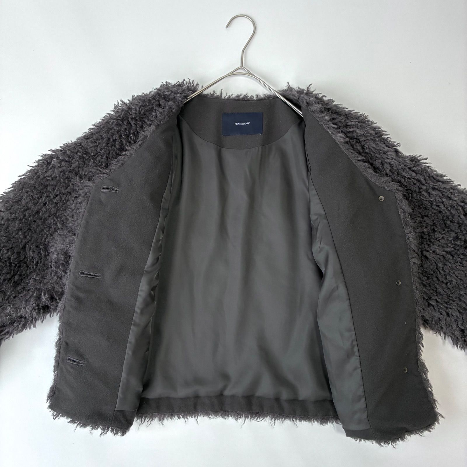 完売品 近年 23aw フレームワーク クリンプFURブルゾン グレー ファー 2023AW✨ / FRAMeWORK フレームワーク / クリンプFURブルゾン / グレー