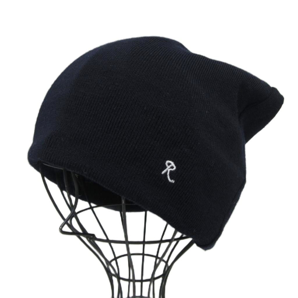 ラフシモンズ RAF SIMONS 00 s サンフレール期 アーカイブ ビーニー ニット帽 ロングワッチ 黒 ブラック