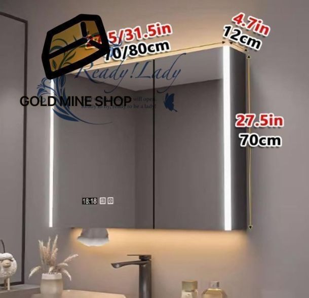 洗面 化粧台LEDライト付き 浴室お風呂 鏡スマート調光機能付き ミラーキャビネット 洗面所 浴室 ミラー 曇り止め 洗面化粧台 ミラーキャビネットLEDライト付き ミラーキャビネット 白 90cm