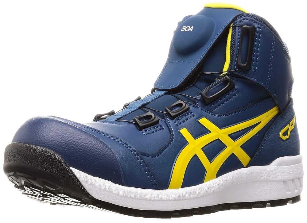 アシックスワーキング 安全靴 作業靴 ウィンジョブ CP304 BOA JSAA A種先芯 耐滑ソール fuzeGEL搭載 マコブルー ブライトイエロー 25.0 cm 3E