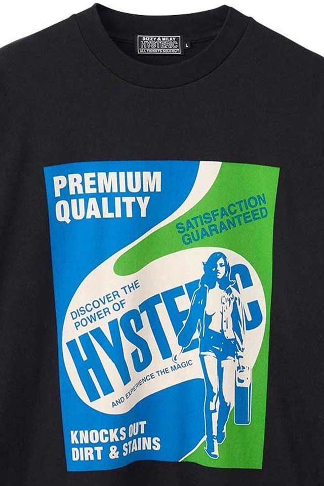 HYSTERIC GLAMOUR ヒステリックグラマー 02253CL11 HYSTERIC DETERGENT Tシャツ BLACK 正規通販 メンズ
