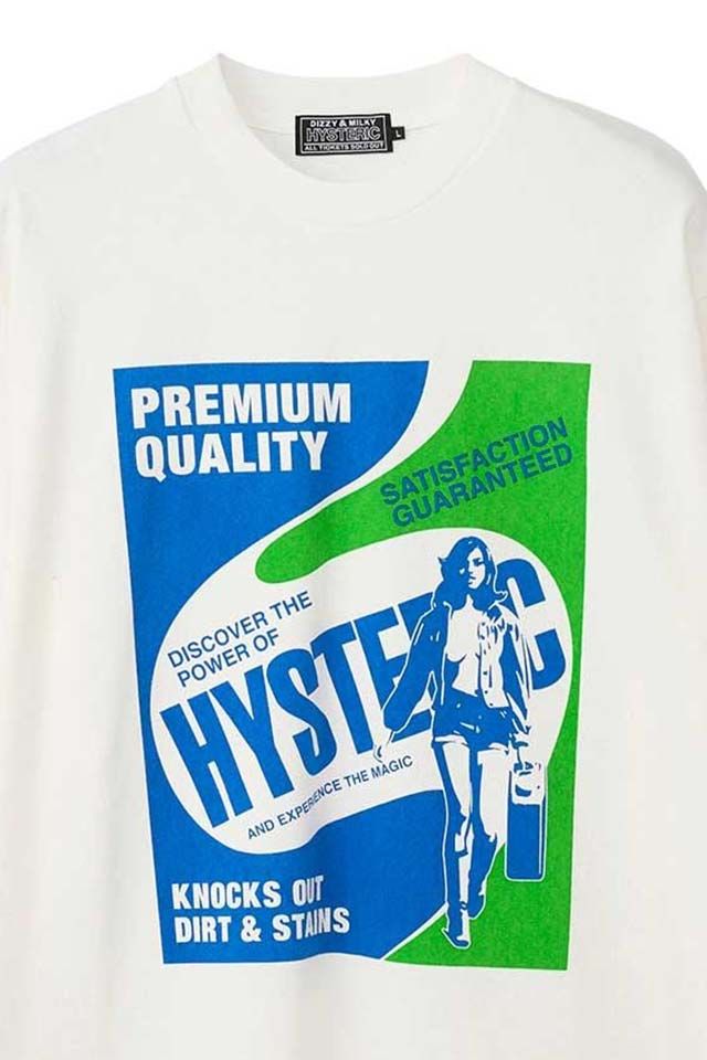 HYSTERIC GLAMOUR ヒステリックグラマー 02253CL11 HYSTERIC DETERGENT Tシャツ WHITE 正規通販 メンズ