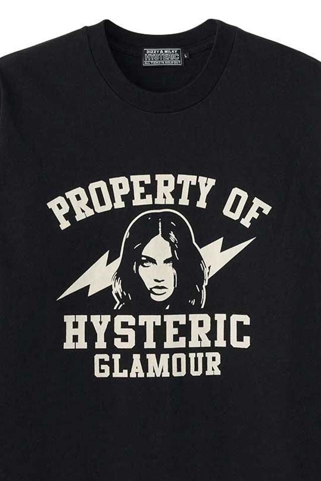 HYSTERIC GLAMOUR ヒステリックグラマー 02253CL09 PROPERTY OF HYSTERIC Tシャツ BLACK 正規通販 メンズ