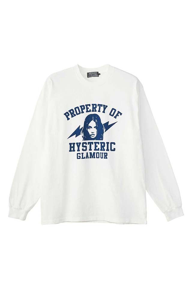 HYSTERIC GLAMOUR ヒステリックグラマー 02253CL09 PROPERTY OF HYSTERIC Tシャツ WHITE 正規通販 メンズ