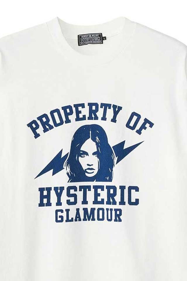 HYSTERIC GLAMOUR ヒステリックグラマー 02253CL09 PROPERTY OF HYSTERIC Tシャツ WHITE 正規通販 メンズ