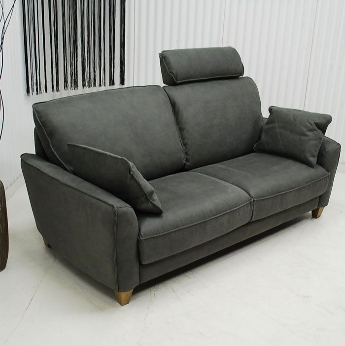 アウトレット 現品限り 一部 大 北欧調モダン ブルックリンスタイル ３人掛けスモールソファー グレー 230905-コロンバス3 p