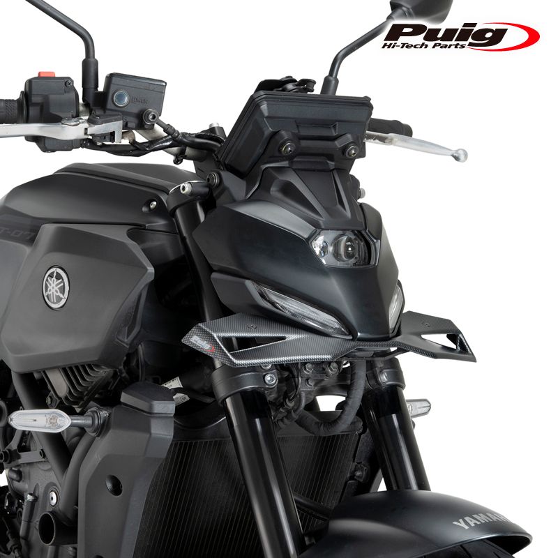 Puig 22417 C NAKED FRONTAL CARBON LOOK YAMAHA MT 07 25 プーチ フロントダウンフォース ネイキッドスポイラー