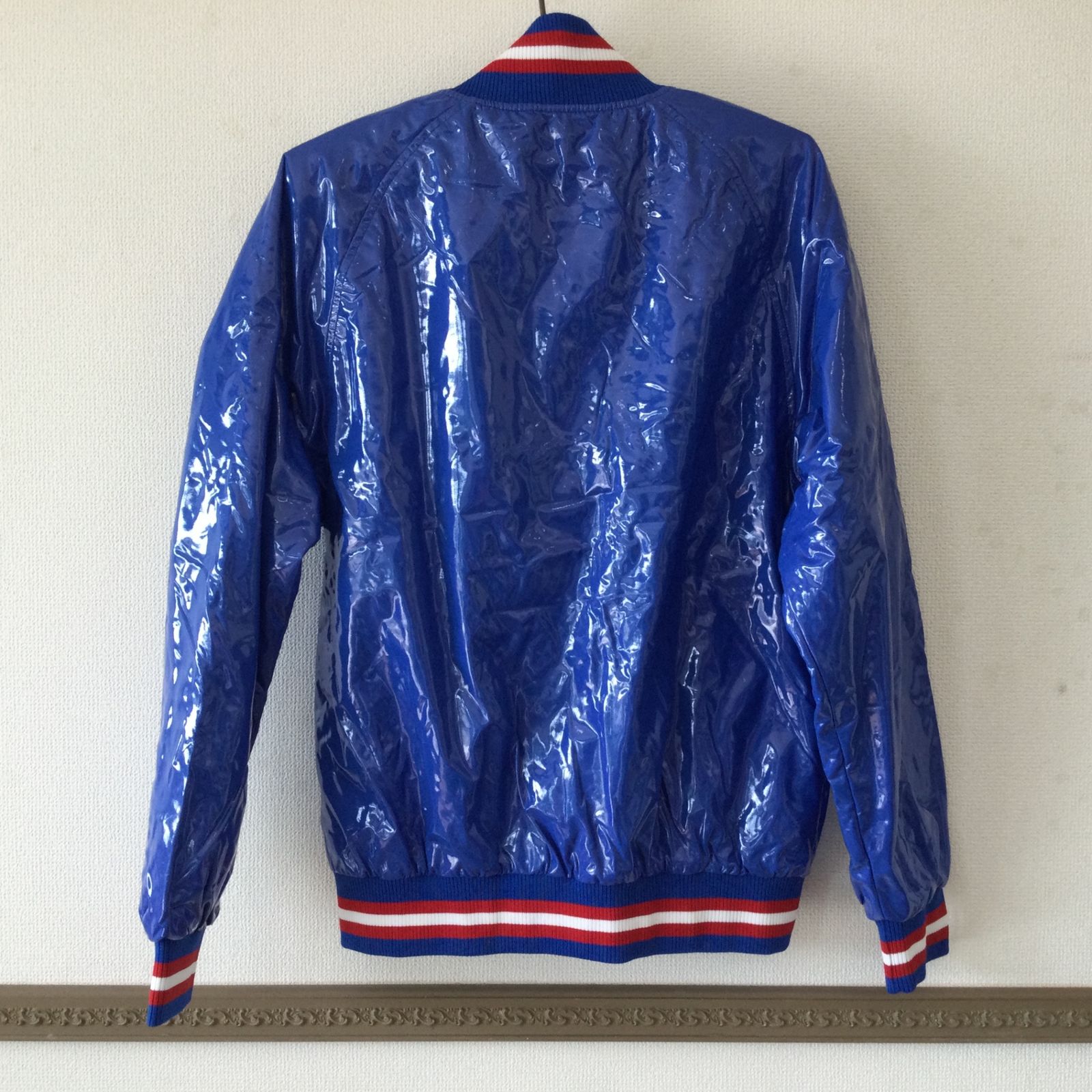 11089 新日本プロレス 80年代 ジャンパー シンニチ ストア ジュウロクホウイ Lサイズ ブルー ポリエステル ライオンマーク